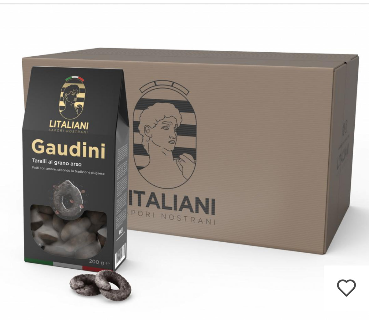Gaudini - 24 paquets de taralli au blé brûlé 4800 g (24 paquets x 200 g)